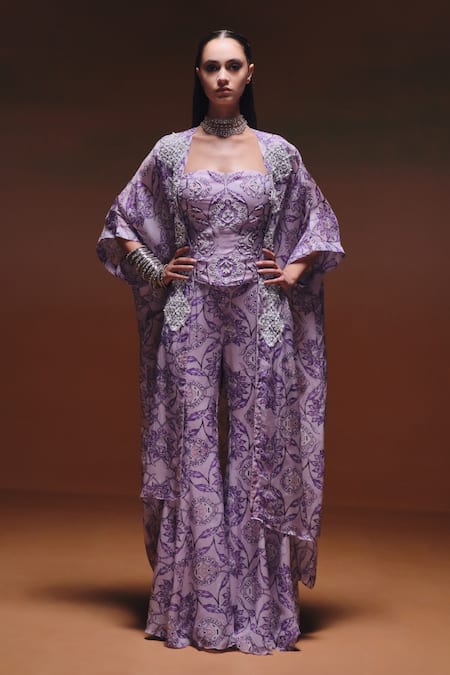 Saniya Sharma Nooran Embroidered Cape Sharara Set 