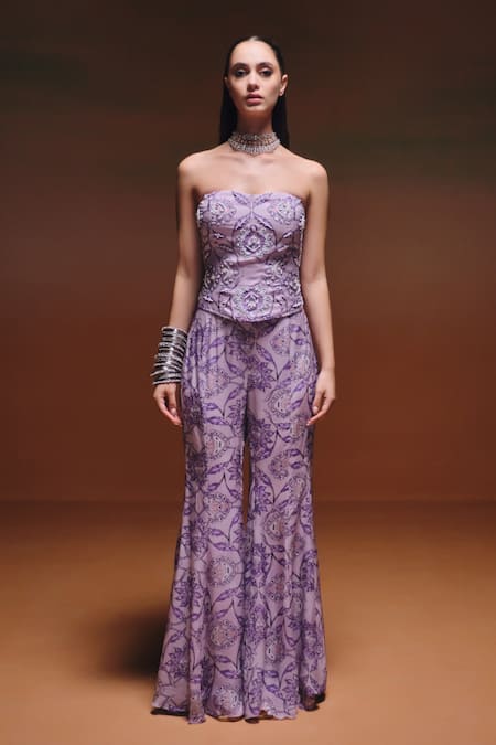 Saniya Sharma Zyani Embroidered Corset & Sharara Set 