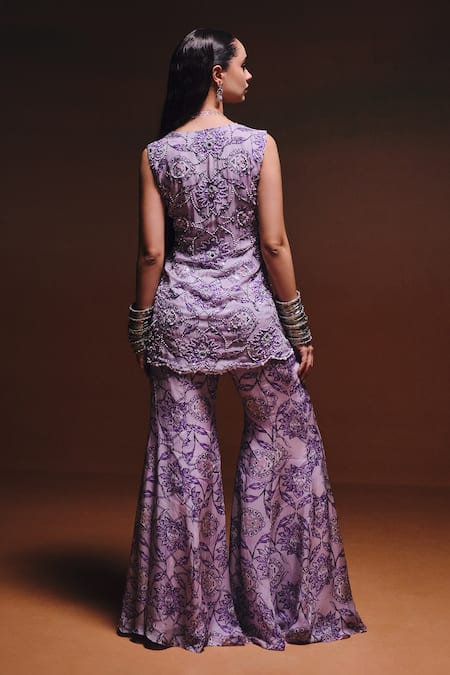 Saniya Sharma Bahaar Embroidered Jacket With Sharara 