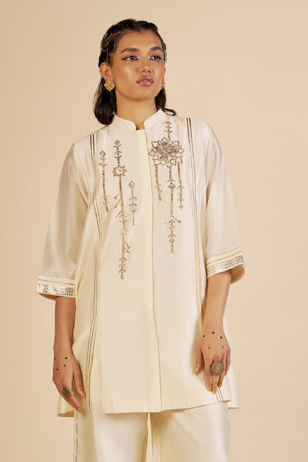 Gulabo By Abu Sandeep Chanderi Embroidered Tunic