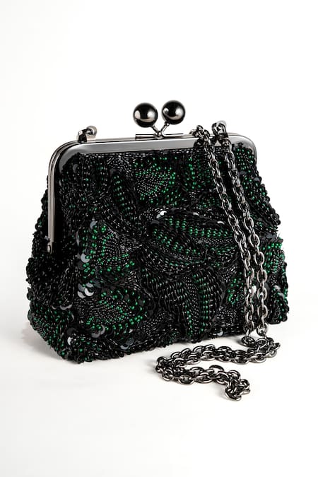 Nupur Kanoi Carmela Bougain Hand Embroidered Clutch 