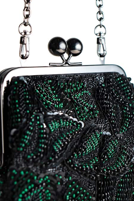 Nupur Kanoi Carmela Bougain Hand Embroidered Clutch 