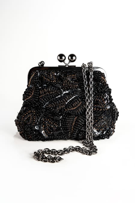 Nupur Kanoi Carmela Bougain Hand Embroidered Clutch 