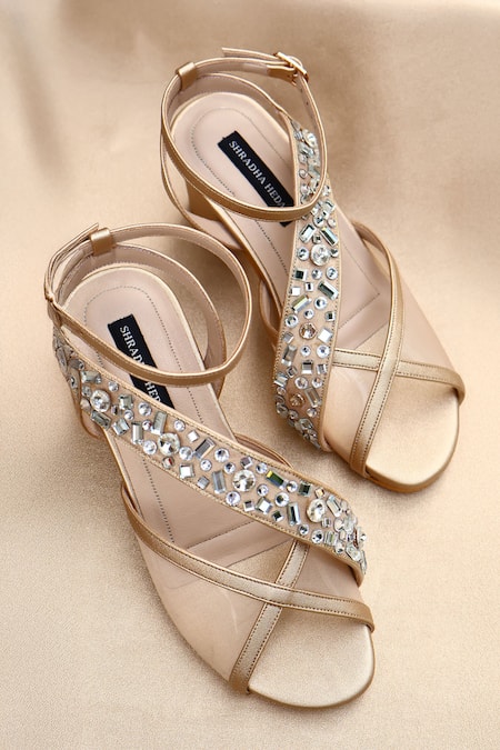 Shradha Hedau Footwear Couture Anaaya Crystal Embellished Block Heels 