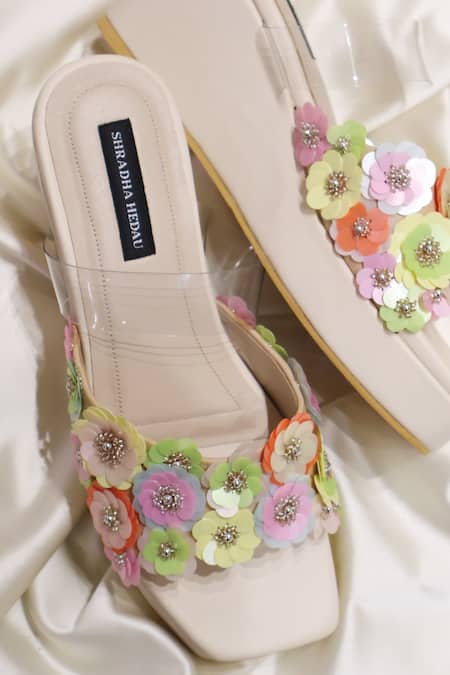 Shradha Hedau Footwear Couture Anvika Floral Embellished Wedges 