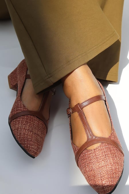 Shradha Hedau Footwear Couture Ziya Textured T Strap Heels 