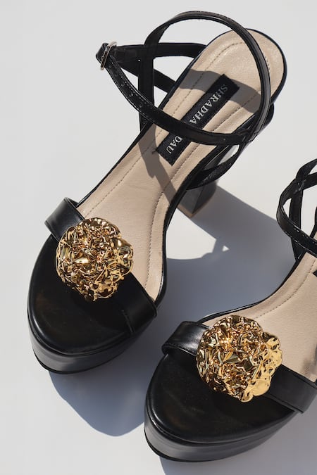 Shradha Hedau Footwear Couture Niriva Gold Embellished Platform Heels 