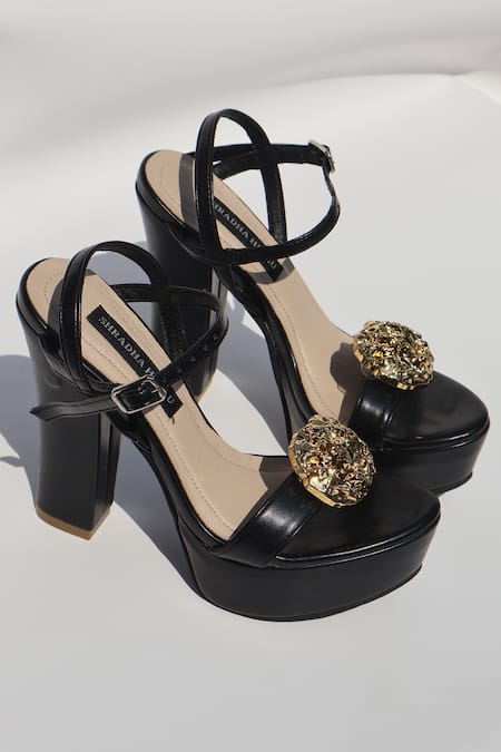 Shradha Hedau Footwear Couture Niriva Gold Embellished Platform Heels 