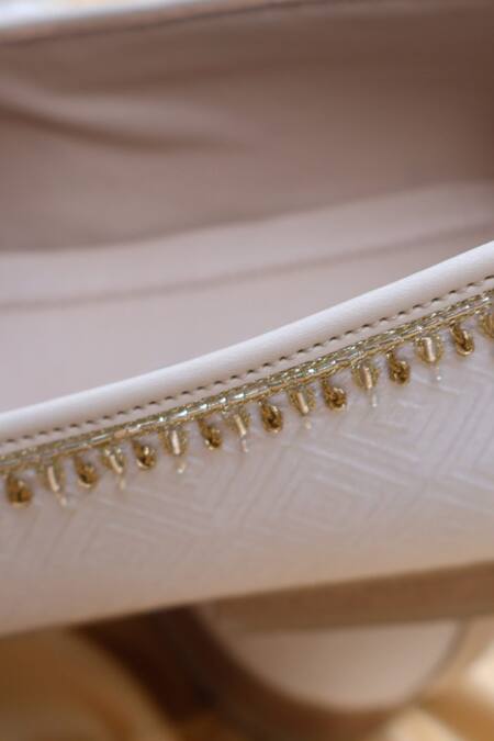 Shradha Hedau Footwear Couture_Gold Aarvin Geometric Pattern Embroidered Moccasins _Online_at_Aza_Fashions