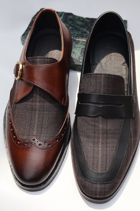 Shradha Hedau Footwear Couture Riaan Brogue Monk Strap Shoes 