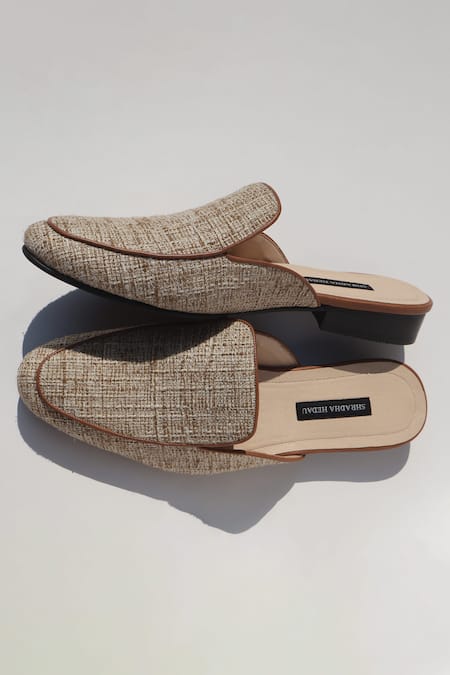 Shradha Hedau Footwear Couture Advait Raw Silk Textured Mules 