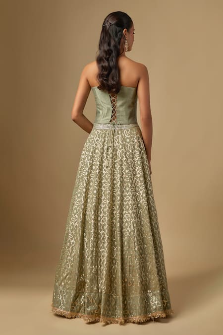 Neha Khullar Embroidered Corset Lehenga Set 