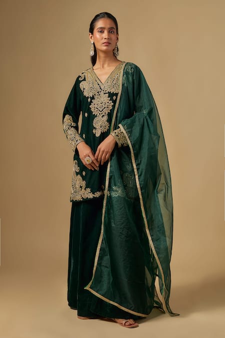 Neha Khullar Zardozi Embroidered Kurta Sharara Set 