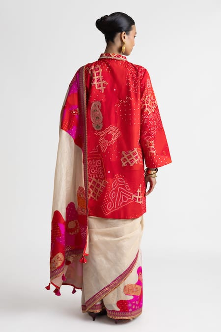 Naina Jain Zardozi Embroidered Saree Set With Jacket 