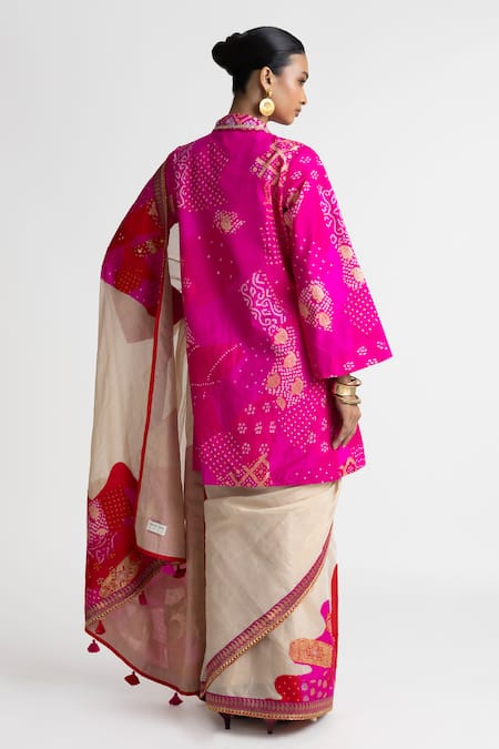 Naina Jain Zardozi Embroidered Saree Set With Jacket 