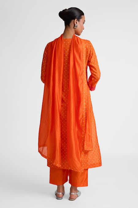 Naina Jain Bandhani Mirror Embroidered Kurta Set 