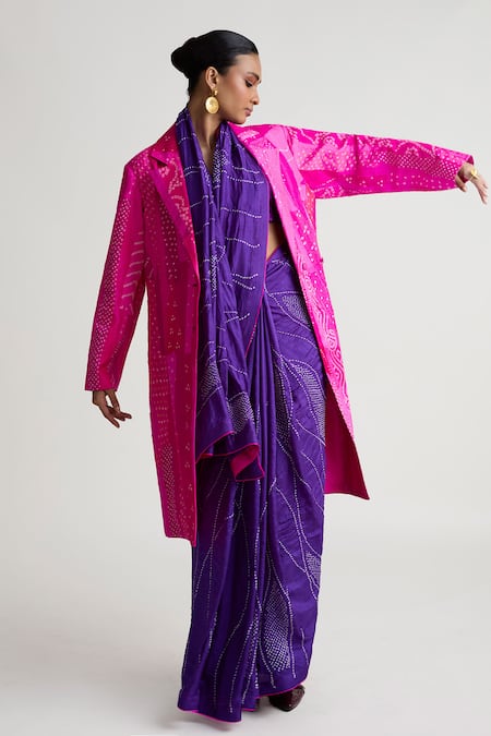 Naina Jain Bandhani Print Longline Jacket 