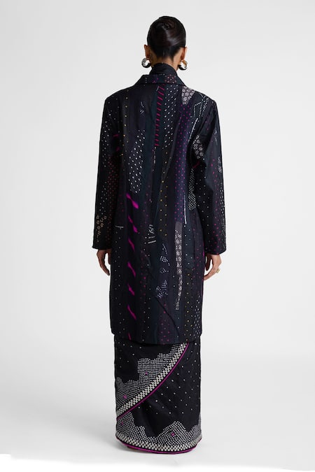 Naina Jain Printed Silk Longline Jacket 