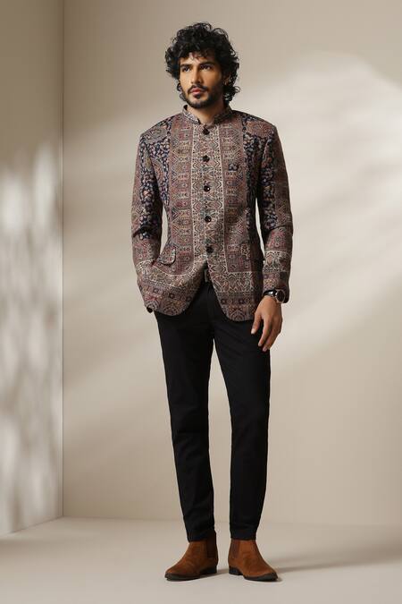 Dusala Multi Color Pashmina Printed Bandhgala Online at Aza Fashions Dusala_Multi Color Pashmina Printed Bandhgala _Online_at_Aza_Fashions