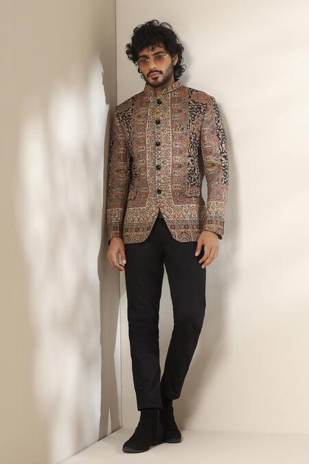 Dusala Multi Color Pashmina Paisley Pattern Bandhgala Online at Aza Fashions Dusala_Multi Color Pashmina Paisley Pattern Bandhgala _Online_at_Aza_Fashions