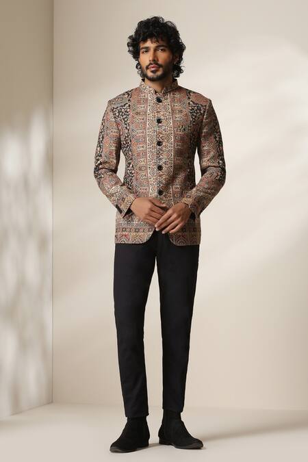 Dusala Multi Color Pashmina Paisley Pattern Bandhgala at Aza Fashions Dusala_Multi Color Pashmina Paisley Pattern Bandhgala _at_Aza_Fashions