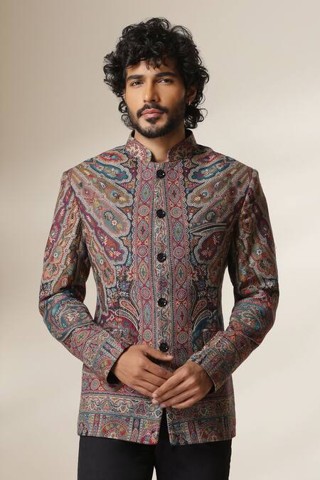 Dusala Paisley Pattern Bandhgala 