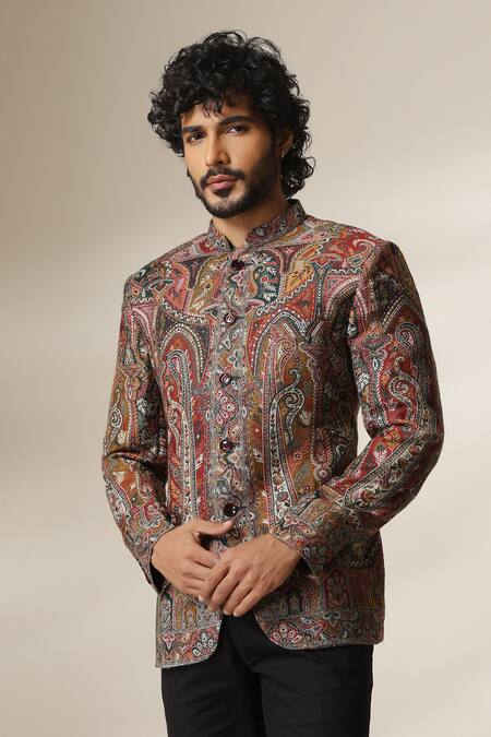 Dusala Paisley Pattern Bandhgala 