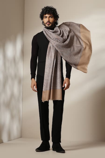 Dusala Paisley Pattern Pashmina Wool Shawl