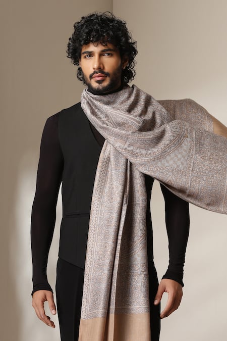 Dusala Paisley Pattern Pashmina Wool Shawl