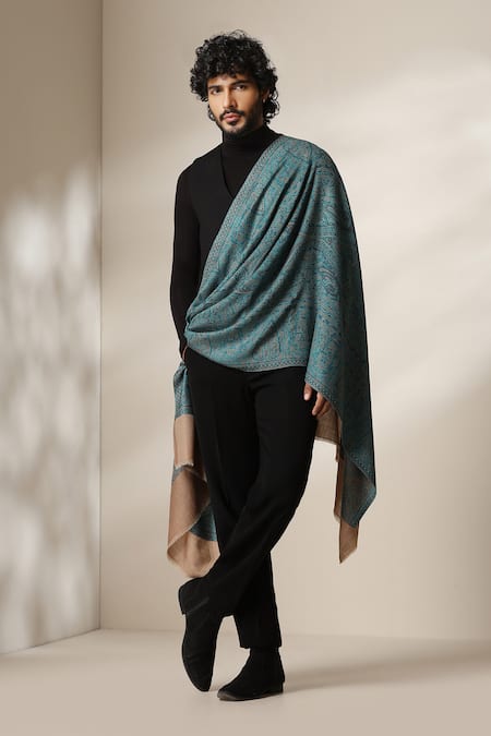 Dusala Paisley Pattern Pashmina Wool Shawl