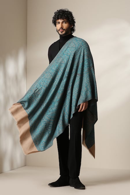 Dusala Paisley Pattern Pashmina Wool Shawl