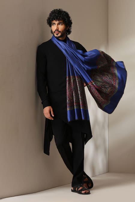 Dusala Paisley Zari Border Wool Cashmere Shawl 