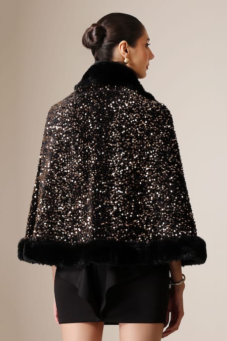 Dusala Sequin Hand Embellished Cape