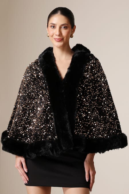 Dusala Sequin Hand Embellished Cape