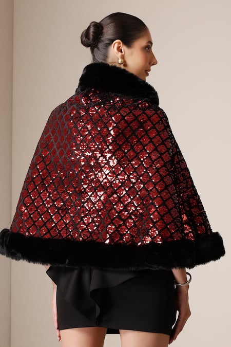 Dusala Sequin Embellished Cape