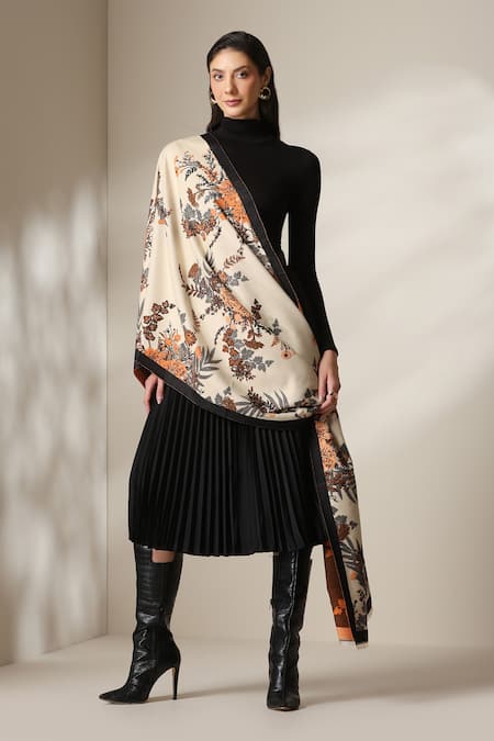Dusala Multi Color Floral Print Stole Online at Aza Fashions Dusala_Multi Color Floral Print Stole _Online_at_Aza_Fashions