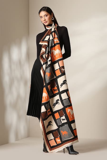 Dusala Horse Block Print Stole