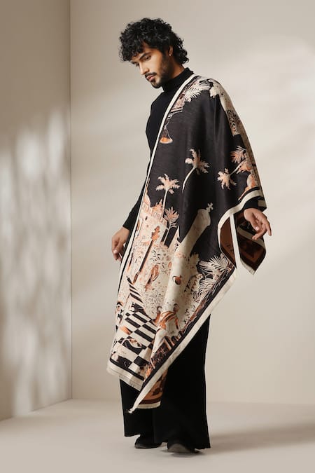 Dusala Printed Vegan Cashmere Blend Stole 