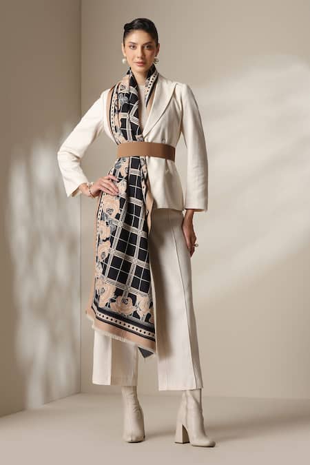 Dusala Grid Print Stole 