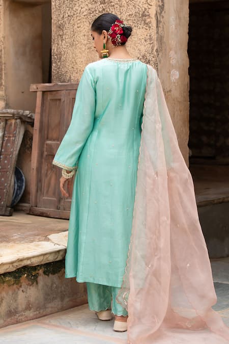 Amoree by Shikha Chaudhry Embroidered Silk Chanderi Kurta Set 