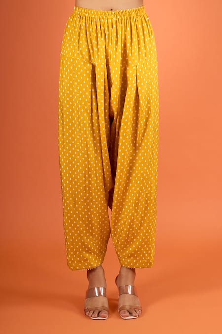 Sheetal Batra Yellow Embroidery, Piping V-neck Kurta And Salwar Set at Aza Fashions Sheetal Batra_Yellow Embroidery, Piping V-neck Kurta And Salwar Set _at_Aza_Fashions