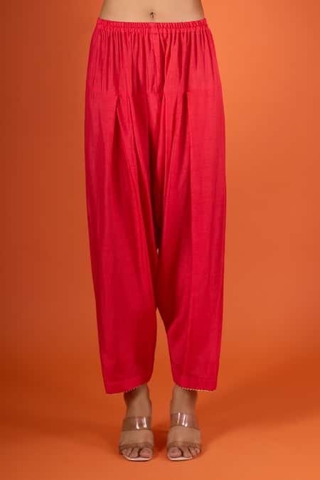 Sheetal Batra_Red Zari Collared Embroidered Kurta Set _Online_at_Aza_Fashions