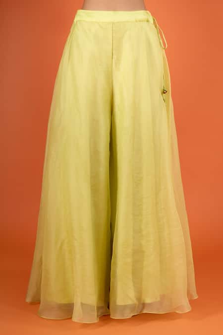 Prisho Yellow Beads Round Neck Embroidered Kurta And Sharara Set Online at Aza Fashions Prisho_Yellow Beads Round Neck Embroidered Kurta And Sharara Set _Online_at_Aza_Fashions