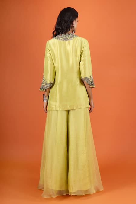 Prisho Embroidered Kurta & Sharara Set