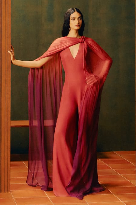 Aroka Maple Spice Jumpsuit With Scarf 