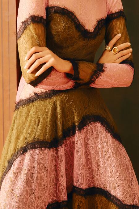 Shop_Aroka_Pink , Modal, Satin High Neck Rosewood Gown _Online_at_Aza_Fashions