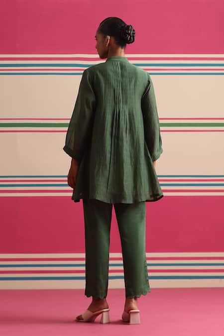 Beige Embroidered Kurta & Pant Set 