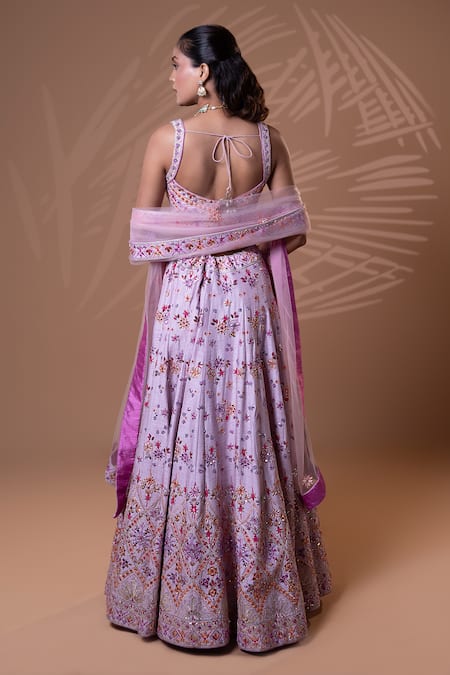 Jiya by Veer Design Studio Lilac Sequin Embroidered Lehenga Set 