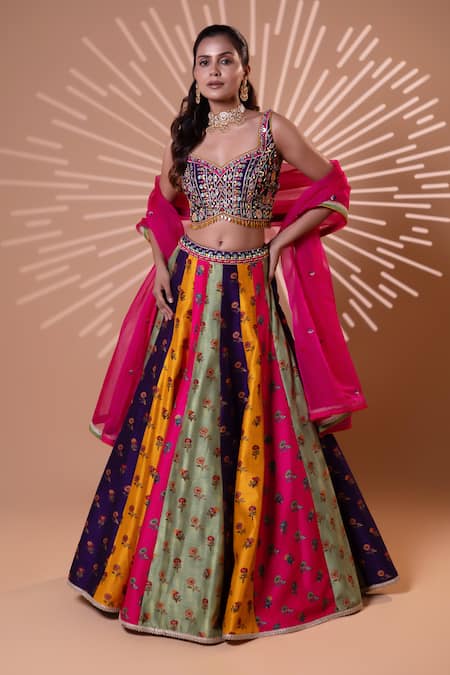 Jiya by Veer Design Studio Riwaayat Mirror Embroidered Lehenga Set 