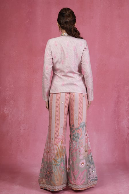 Sandhya Shah Luxe Embroidered Blazer Pant Set 
